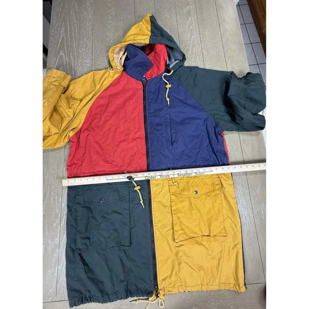 World Top Class Jacket Mens Large XL Multicolor Colorblock Hooded Parka Full Zip